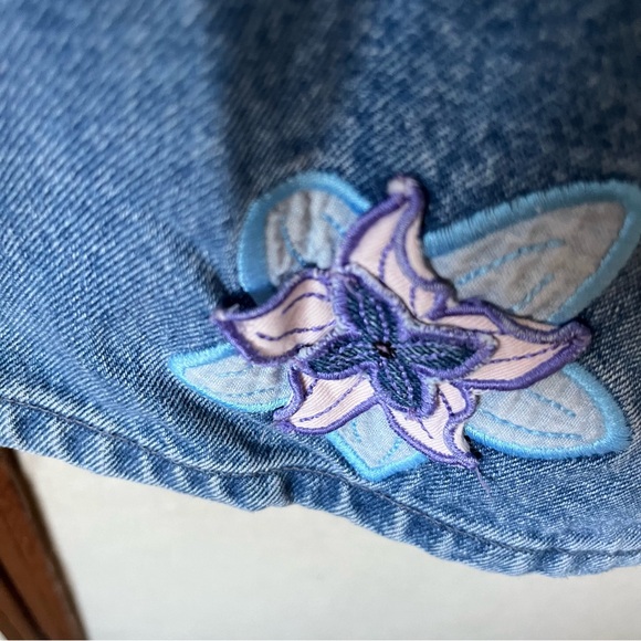 GAP Factory Store Vintage Appliqué Floral Flare Jeans - 8 - Picture 5 of 11